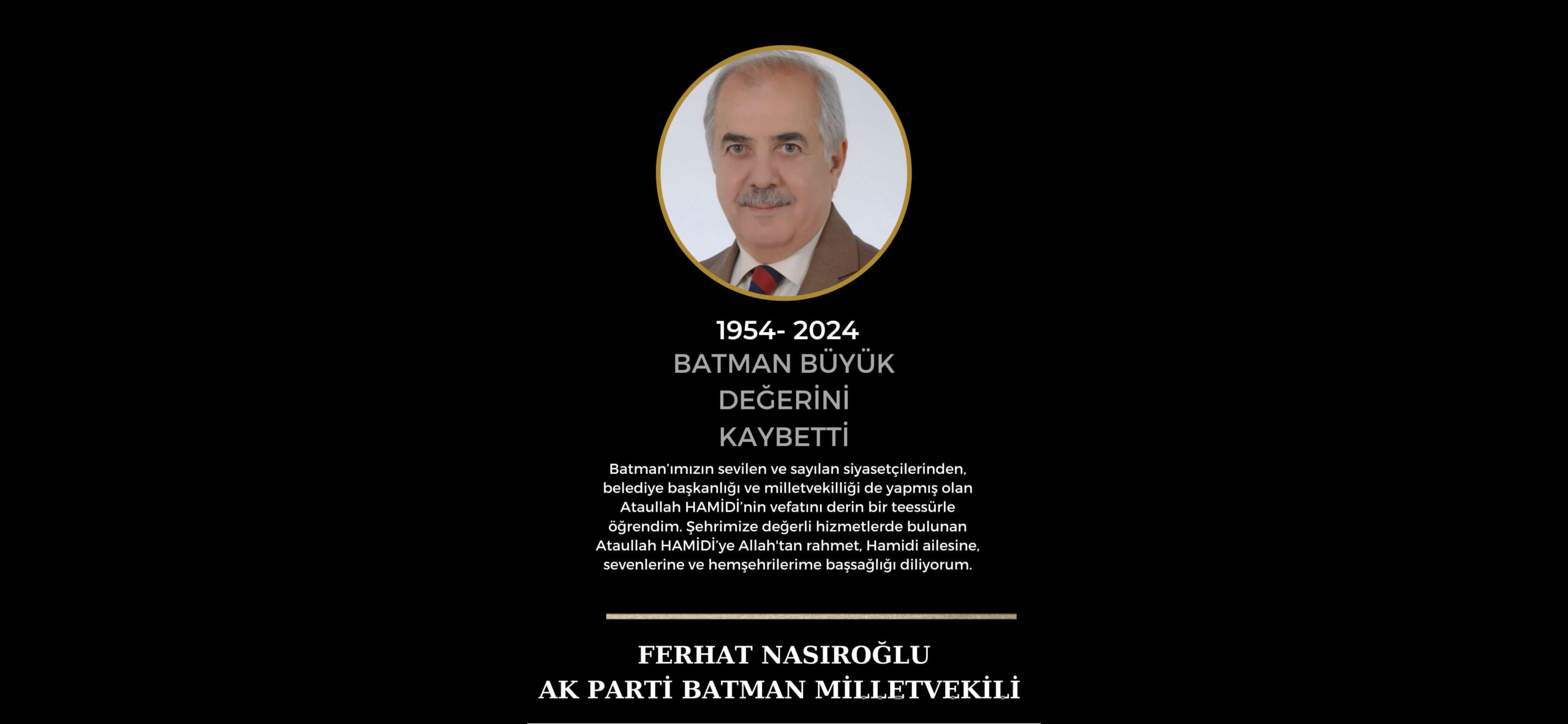 NASIROĞLU’NDAN BAŞSAĞLIĞI MESAJI