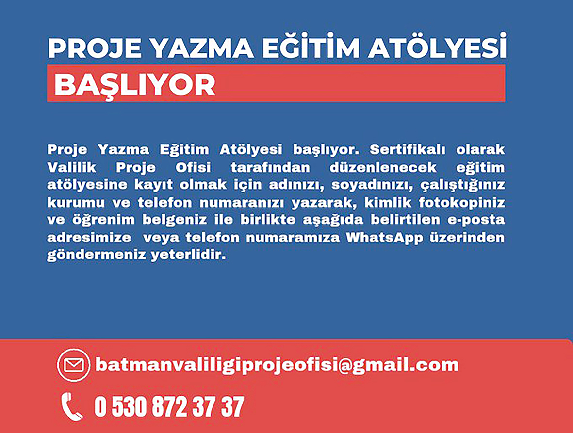 PROJE YAZMA EĞİTİM ATÖLYESİ AÇILIYOR
