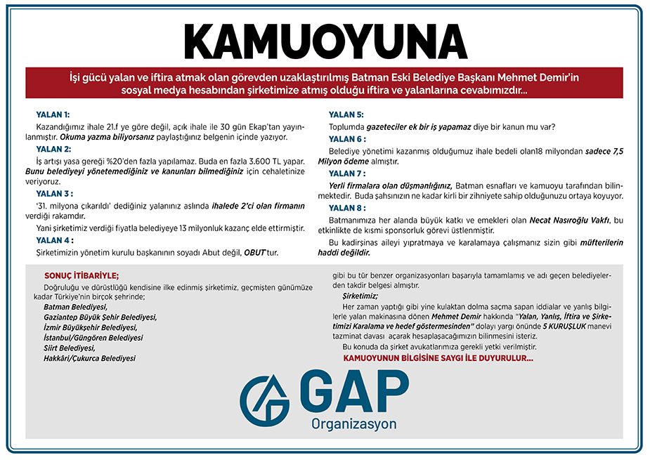 ESKİ BAŞKAN MEHMET DEMİR’E 5 KURUŞLUK DAVA!