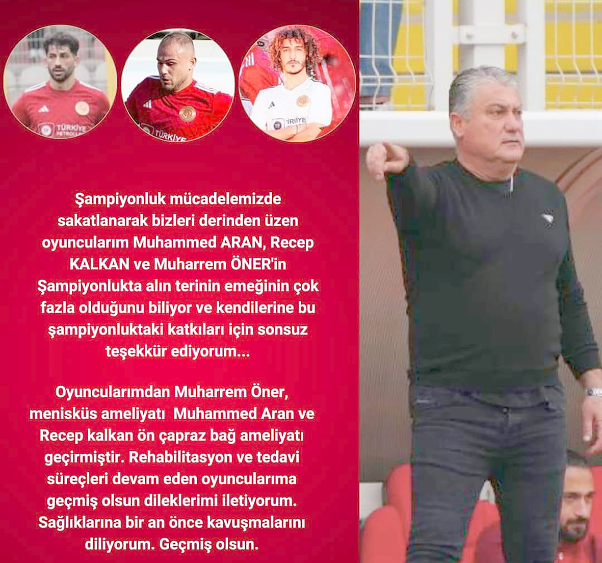 TOROS’TAN SAKATLANAN FUTBOLCULARA TEŞEKKÜR