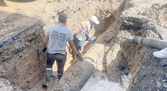 İÇME SUYU ANA HAT ARIZASI İKİ SAATTE GİDERİLDİ