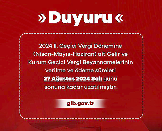 BEYANNAME VERME SÜRESİ UZATILDI