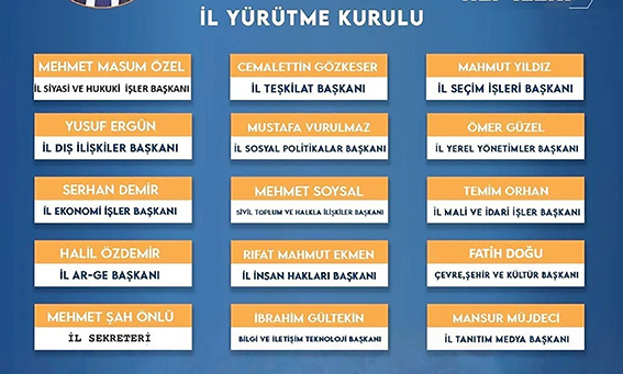 AK PARTİ’DE YÜRÜTME KURULU OLUŞTU