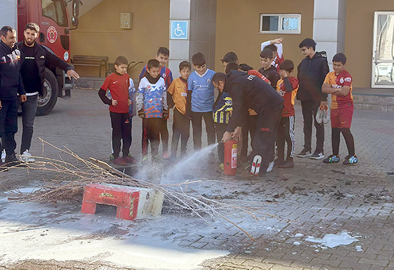 GERCÜŞ SPOR TESİSLERİNDE YANGIN TATBİKATI