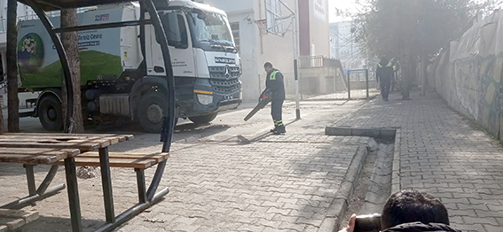 OKUL BAHÇELERİNDE KAPSAMLI TEMİZLİK ÇALIŞMASI