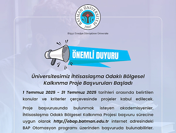 BATÜ’DEN İHTİSASLAŞMA ODAKLI PROJE DUYURUSU