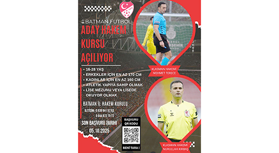 BATMAN’DA HAKEMLİK KURSU AÇILIYOR