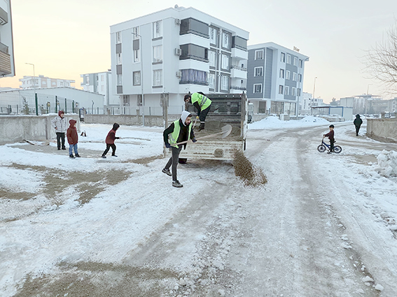 EKİPLERDEN SOKAK SOKAK TUZLAMA ÇALIŞMASI