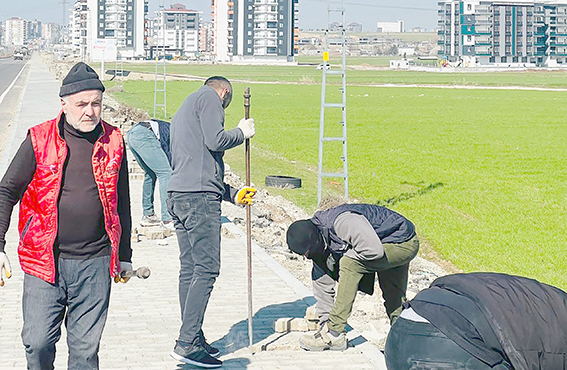 HASANKEYF YOLU YEŞİLE BOYANIYOR