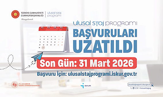ULUSAL STAJ PROGRAMI BAŞVURULARI UZATILDI!