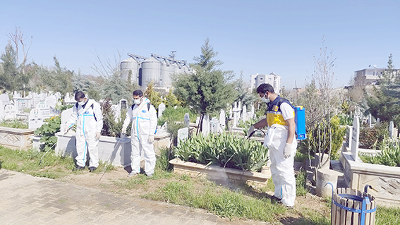 MEZARLIKLAR İLAÇLANIYOR